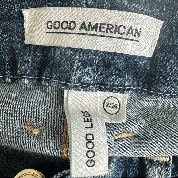 Good American Good Legs Skinny Jeans Blue004 2 26 Mid Rise Denim Stretch Casual - Picture 8 of 10